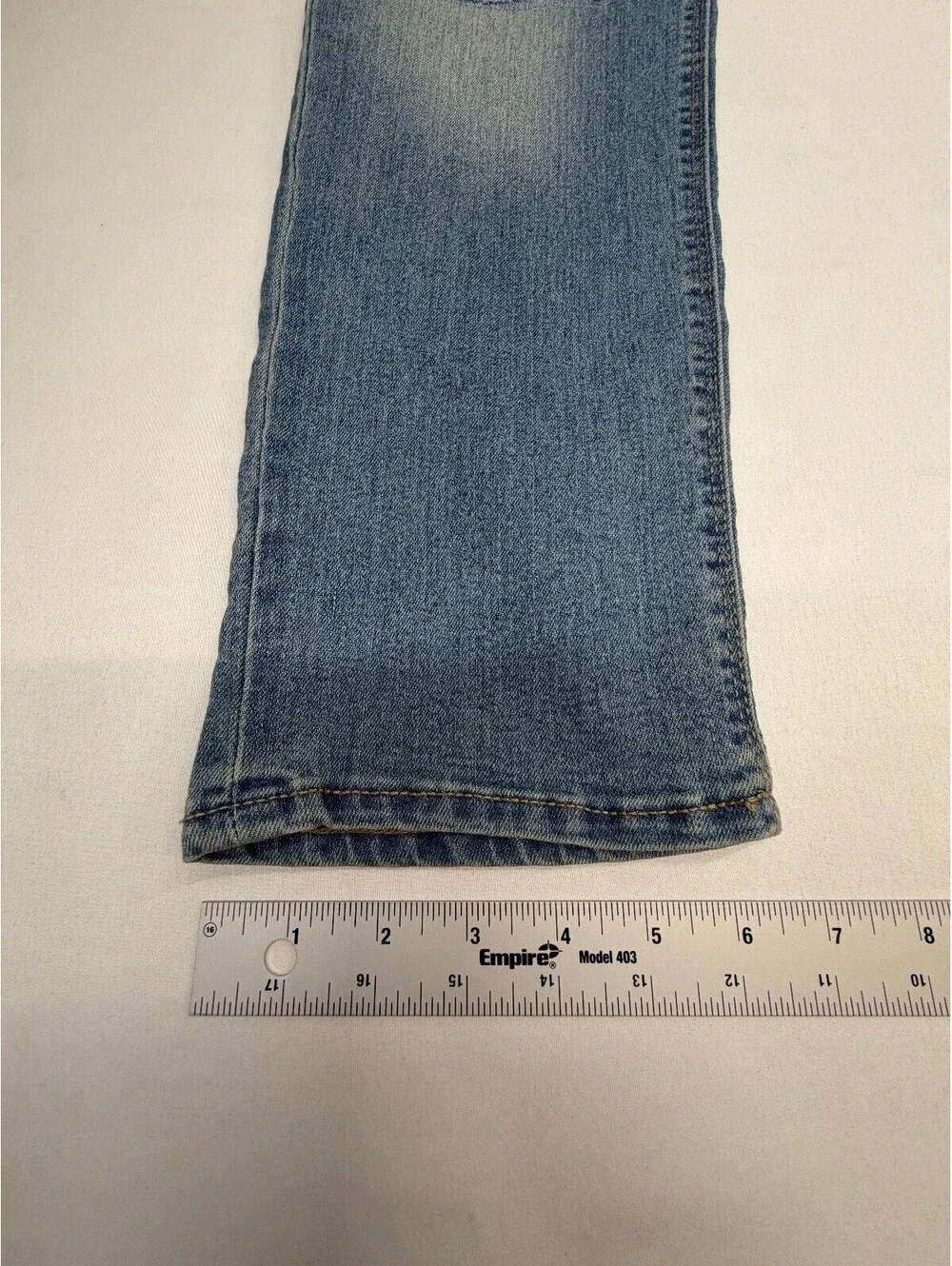 OshKosh Boy's Straight Jeans Distressed Light Wash Size 12 Blue